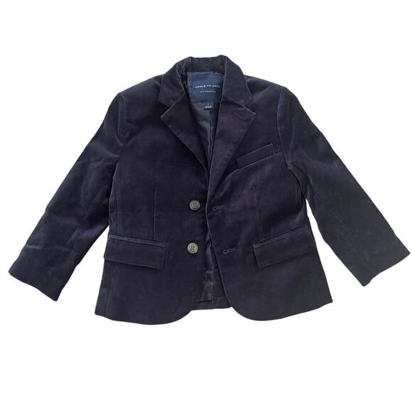 Janie & Jack The Velvet Party 3-Piece Navy Suit Blazer Vest Pants Size 3t - Picture 5 of 10